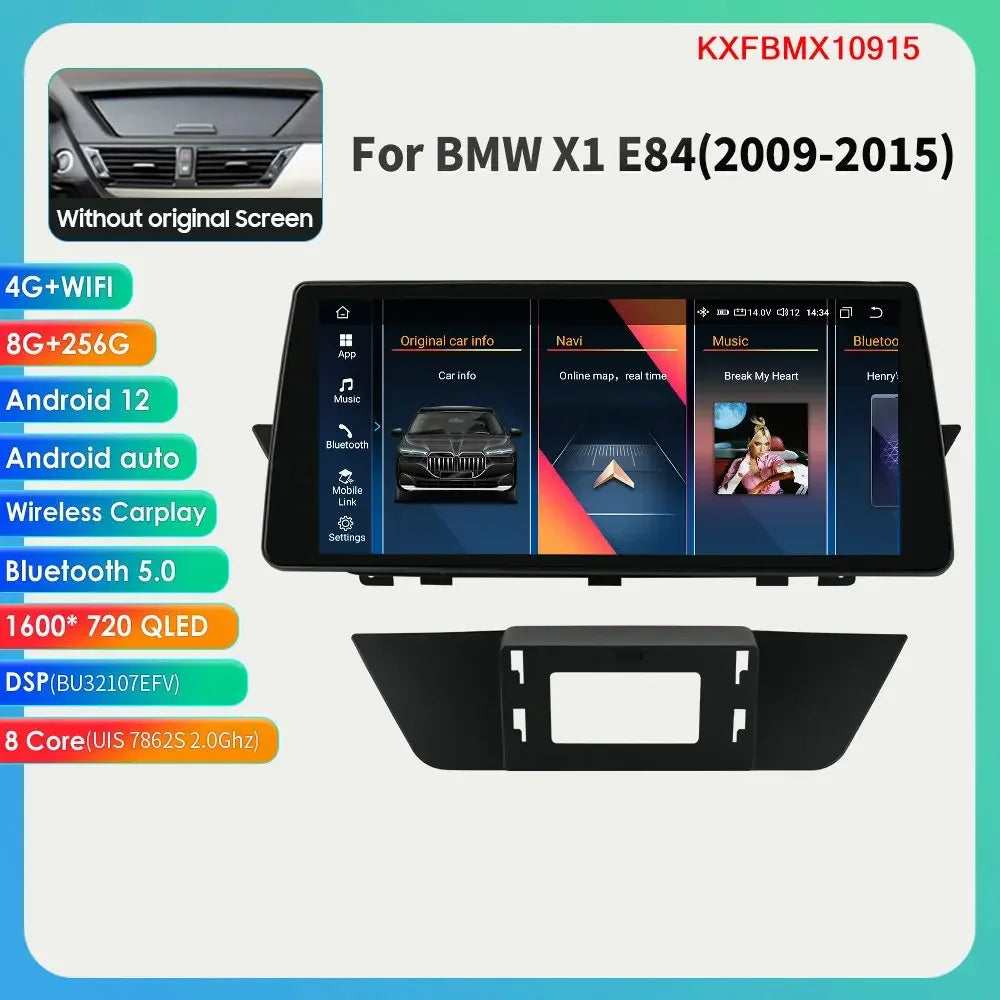 BMW X1 E84 CIC / SENZA MONITOR DI SERIE 2009-2015 10,25'' Android 14 HD IPS Multimedia Player 4G CarPlay Android Auto DSP