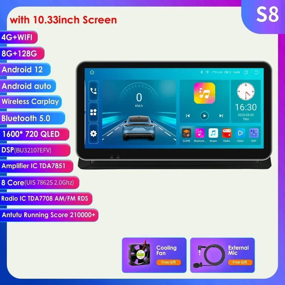 Honda Accord 8 2008-2013 9'' Android 14 Carplay Android auto wireless wifi bt gps 4g AUTMACCHDR