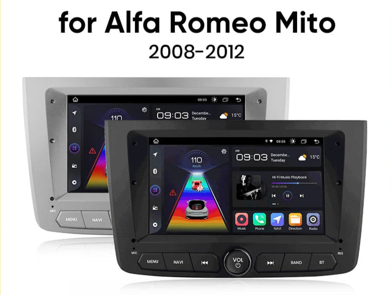 Alfa Romeo Mito 2008 -2012 7" Wireless CarPlay Android Auto Radio RDS WIFI BT GPS AUTMAFRMT2