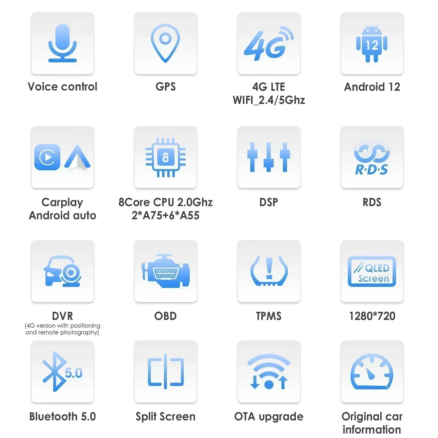 FIAT 500 2007-2015 9" Android 14 Carplay Android auto wireless wifi bt gps 4g AUTMMD9W