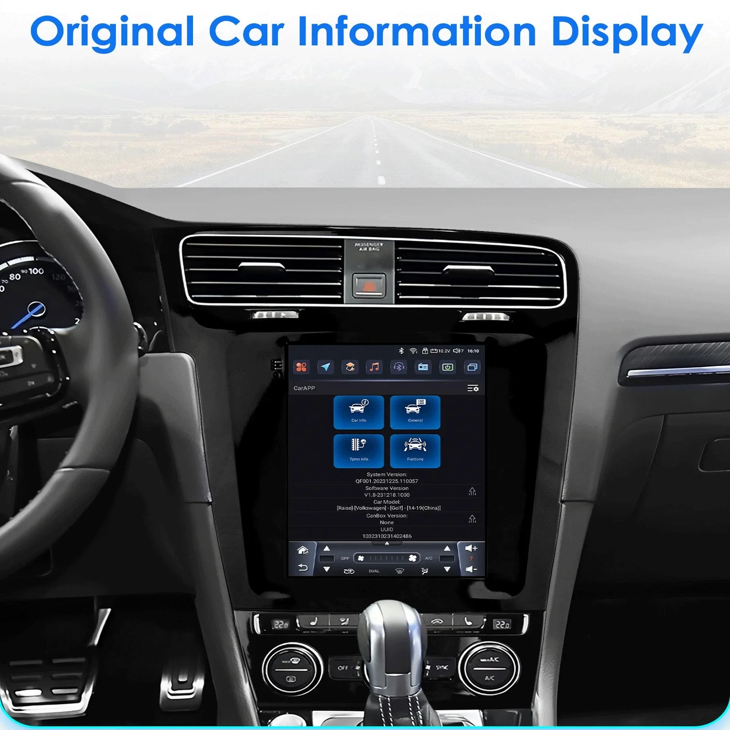Volkswagen Golf 7 2014 -2018 9,7" Android 14 Carplay Android auto wireless wifi bt gps 4g AUTM7VKQ
