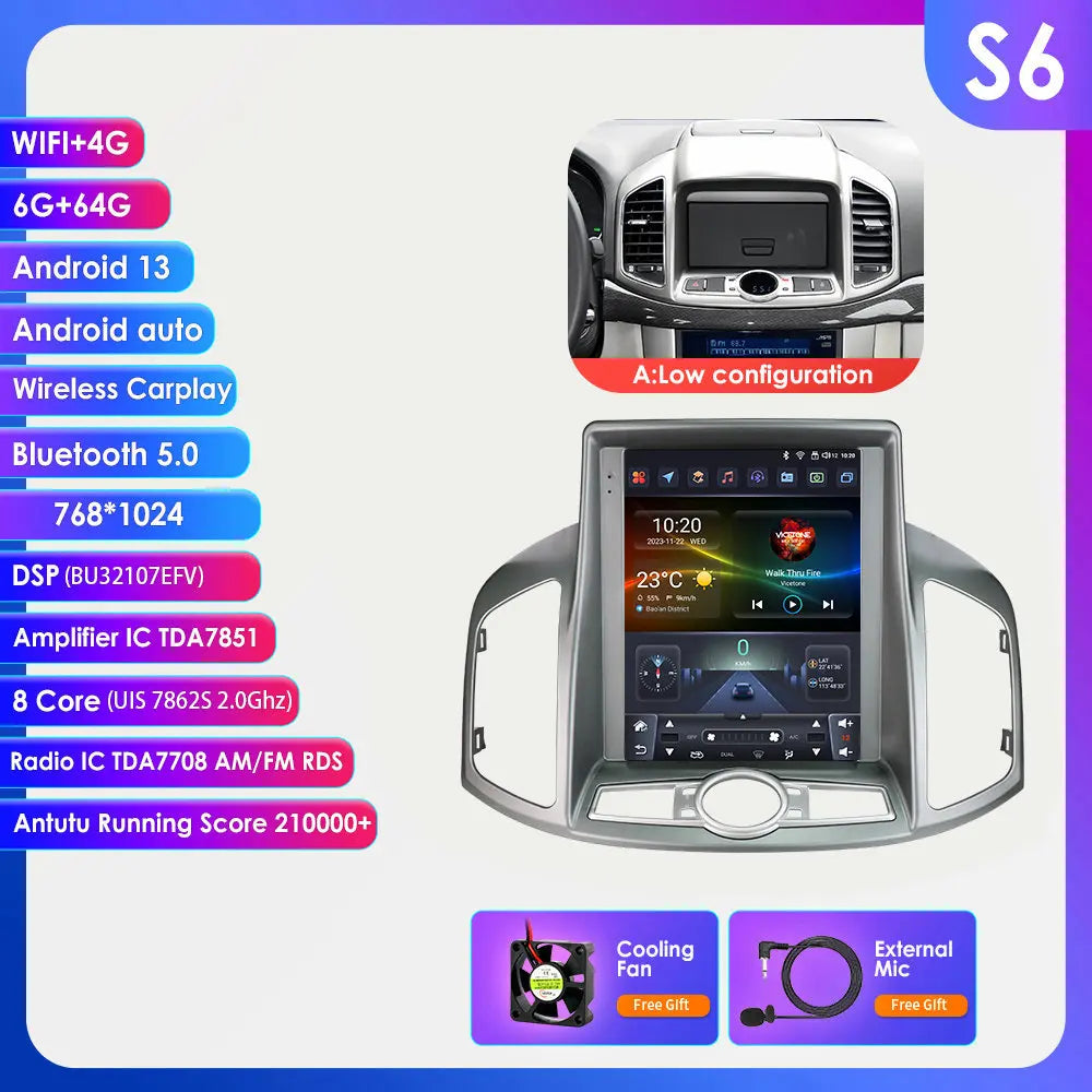 Chevrolet Captiva Sport 2011 - 2017 9,7" Android 14 Carplay Android auto wireless wifi bt gps 4g AUTMXJ6J