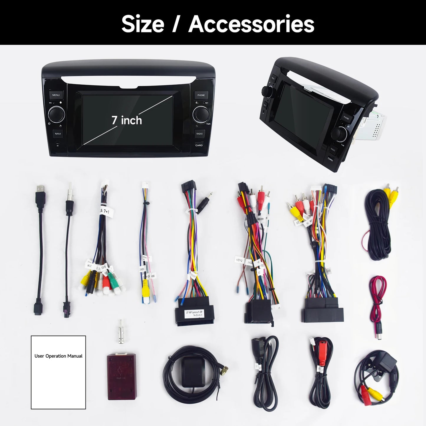 LANCIA YPSILON 2012-2022 7" Android 13 Carplay Android auto wireless wifi bt gps 4g AUTM4W3T