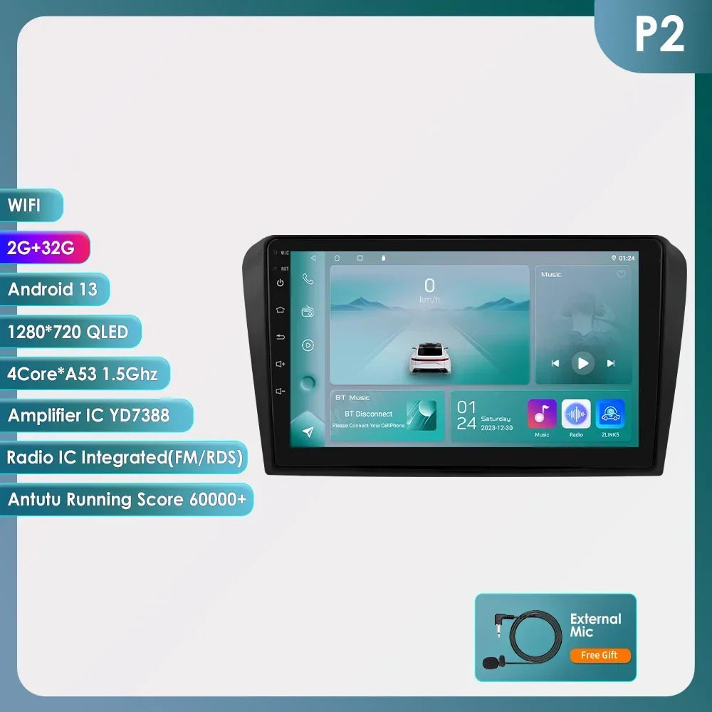 Mazda 3 2004-2009 9" / 10,33" Android 14 Carplay Android auto wireless wifi bt gps 4g AUTMZAMD3