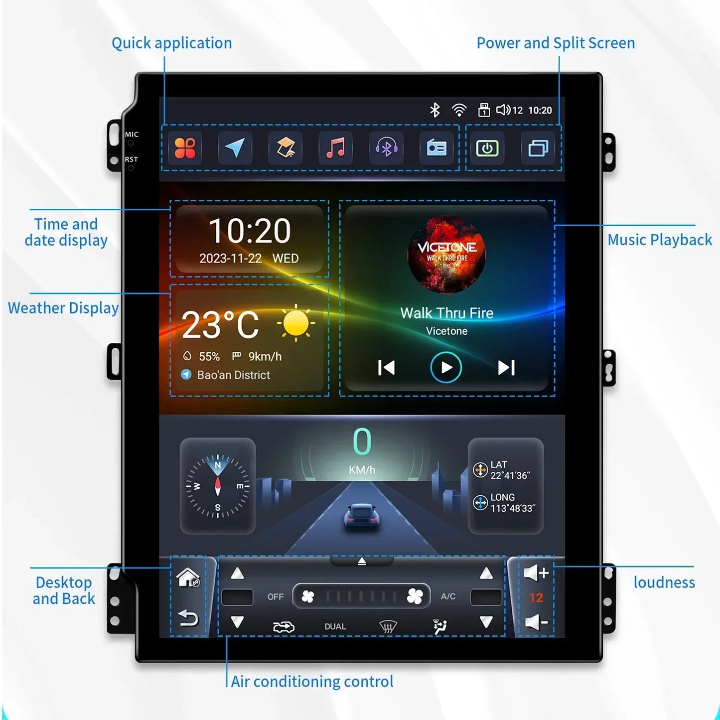 Chevrolet Cruze J300 2008-2012 9,7" Android 14 Carplay Android auto wireless wifi bt gps 4g AUTMIZKN