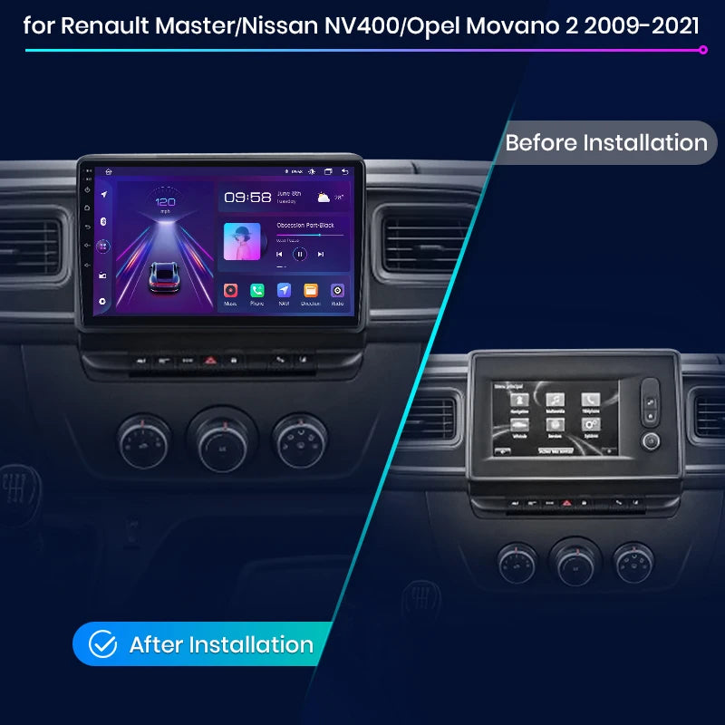 Renault Master For Nissan NV400 For Opel Movano 2 2009-2021 Carplay Android Auto Radio RDS WIFI GPS BT Car Multimedia Autoradio AUTMRMNO2