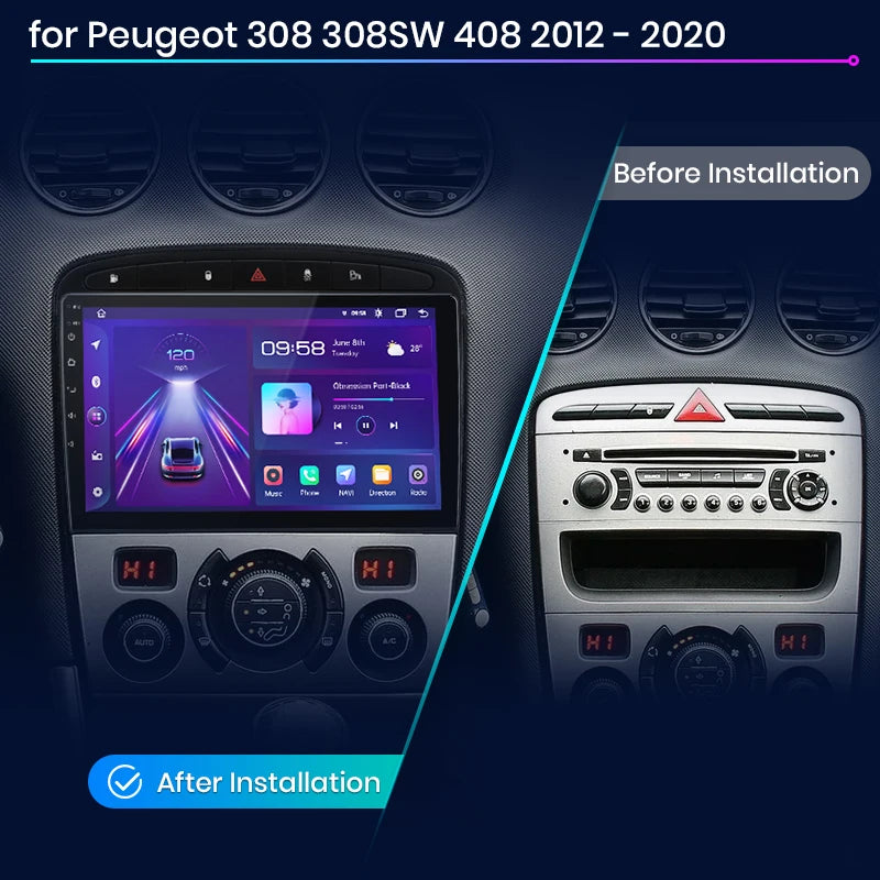 Peugeot 308 308SW 408 2012 - 2020 Radio WIFI GPS BT RDS wireless CarPlay Android Auto car intelligent systems AUTMPG3089