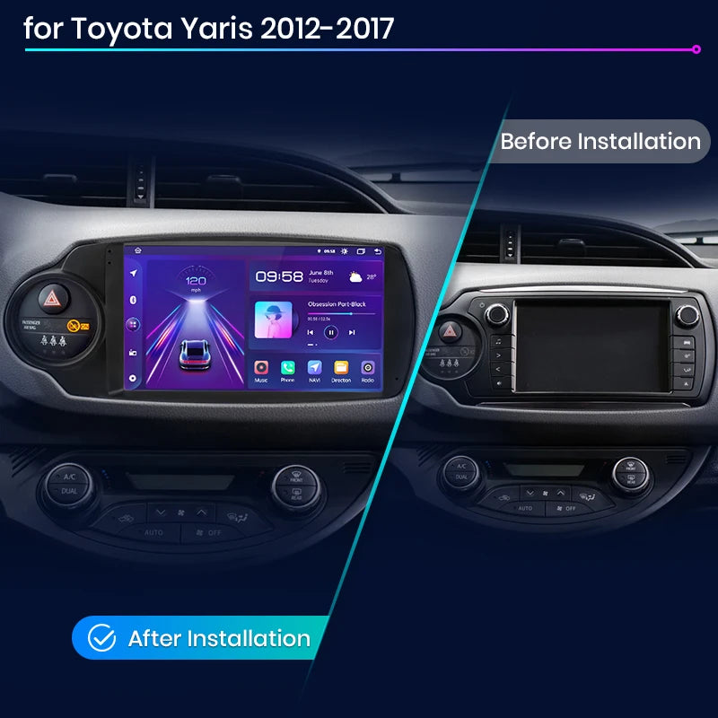 Toyota Yaris 2012 -2017 V1plus AI Voice 2 din Carplay Android Auto Radio RDS WIFI GPS BT Multimedia autoradio AUTMTOTYS2