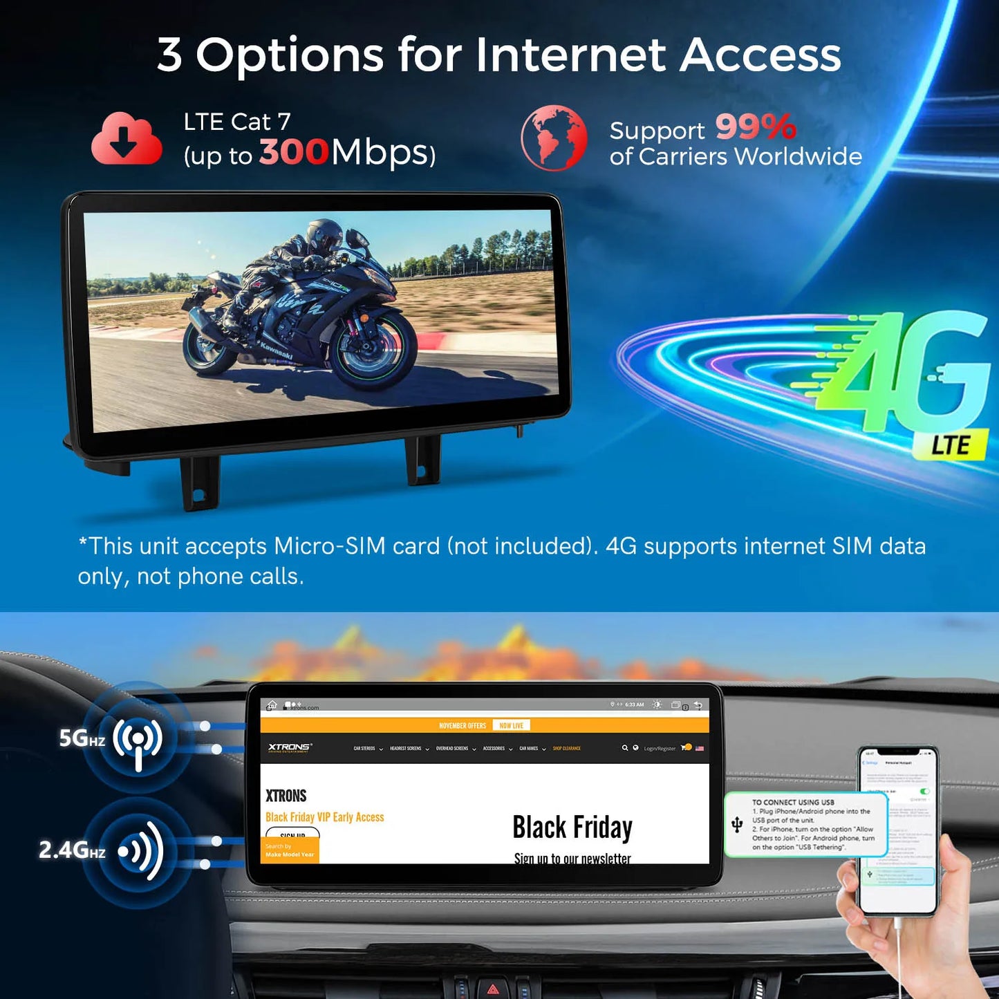 BMW X5 F15 X6 F16 NBT/NBT EVO 12.3'' Android 13 Car Radio 8 Core 4+64GB with 4GLTE CarPlay Android Auto DSP QLB22NB12X5N