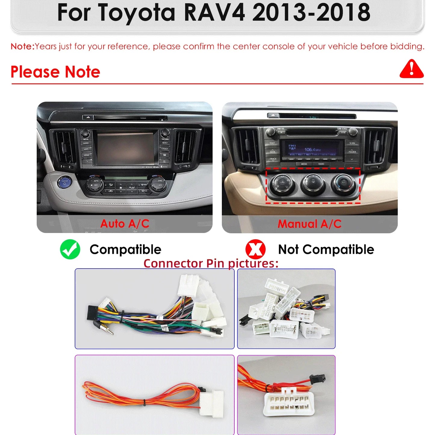 Toyota RAV4 Rav 4 2013-2018 9" Android 14 Carplay Android auto wireless wifi bt gps 4g AUTMKC1N
