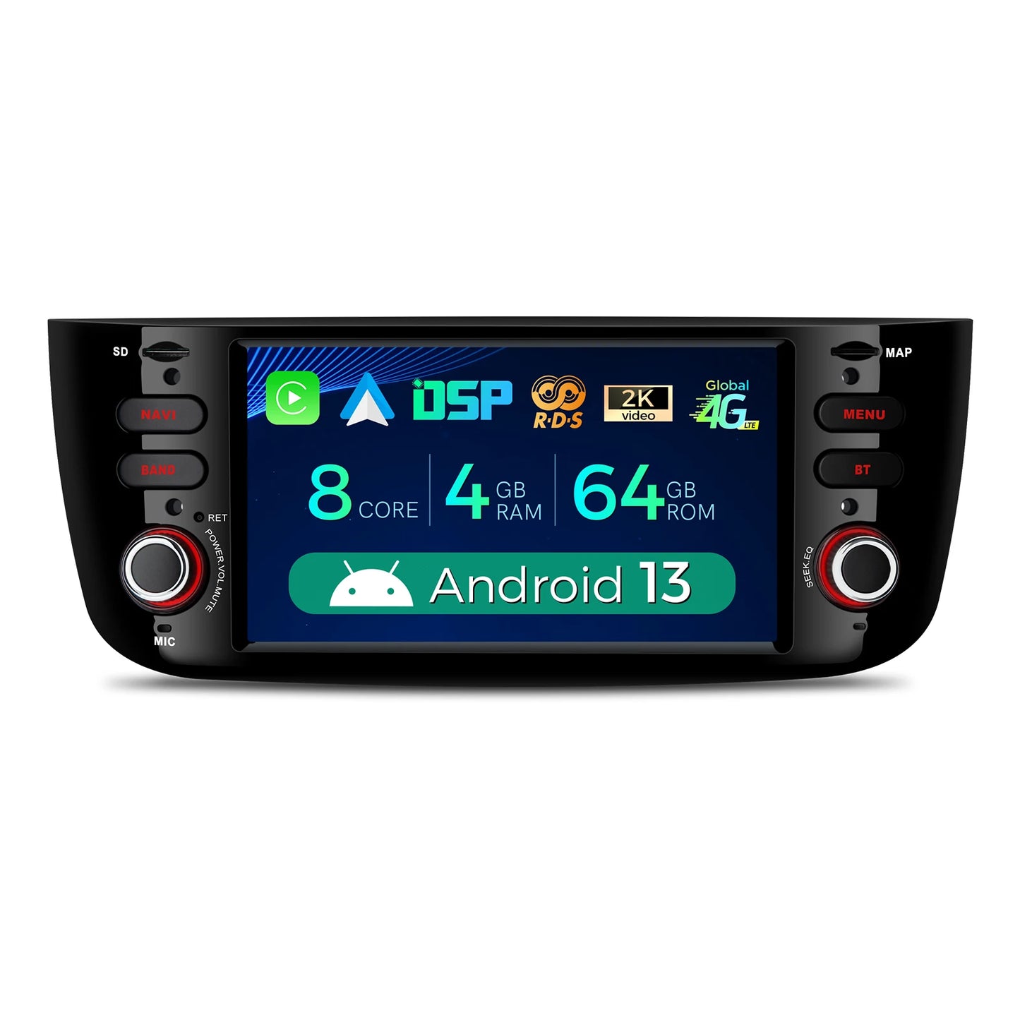 FIAT Punto evo 199 310 Linea 323 2012-2016 6.2" Android 13 Octa Core 4+64GB Car Multimedia Player for Built-in Carplay Android auto 4G PX62GPFL