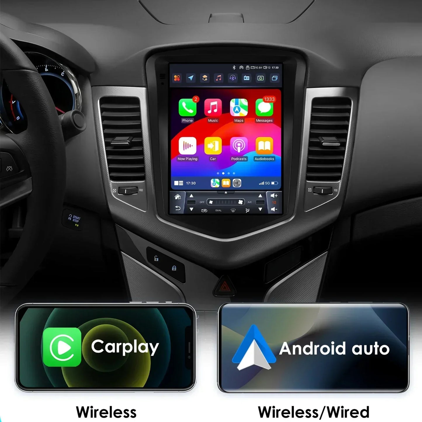 Chevrolet Cruze J300 2008-2012 9,7" Android 14 Carplay Android auto wireless wifi bt gps 4g AUTMIZKN