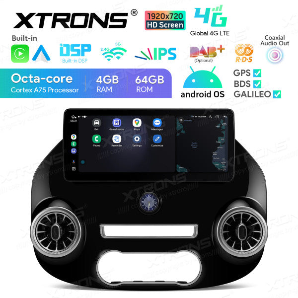 Mercedes Benz Vito W447 2014 - 2022 12,3" Android 14 Carplay Android auto wireless wifi bt gps 4g IA24M447S