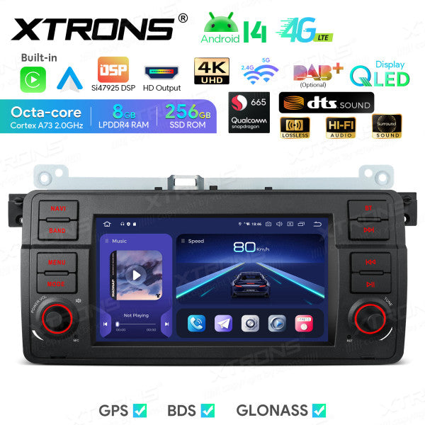 BMW E46 M3/ Rover 75/ MG ZT 7" Android 14 8/256 gb octacore Car Radio DVD Player 4G DSP CarPlay Android Auto wireless IQ7446BL