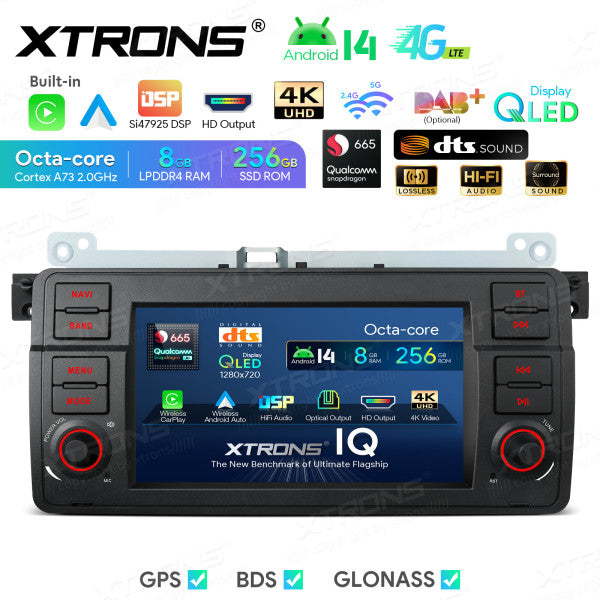 BMW E46 M3/ Rover 75/ MG ZT 7" Android 14 8/256 gb octacore Car Radio DVD Player 4G DSP CarPlay Android Auto wireless IQ7446BL