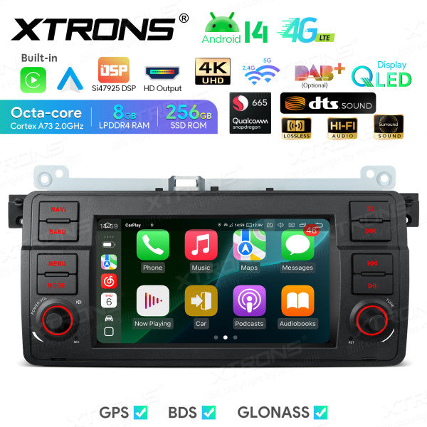 BMW E46 M3/ Rover 75/ MG ZT 7" Android 14 8/256 gb octacore Car Radio DVD Player 4G DSP CarPlay Android Auto wireless IQ7446BL