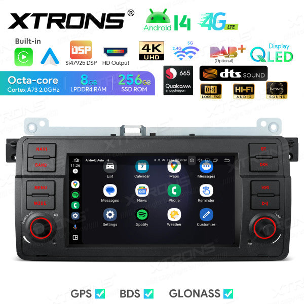 BMW E46 M3/ Rover 75/ MG ZT 7" Android 14 8/256 gb octacore Car Radio DVD Player 4G DSP CarPlay Android Auto wireless IQ7446BL