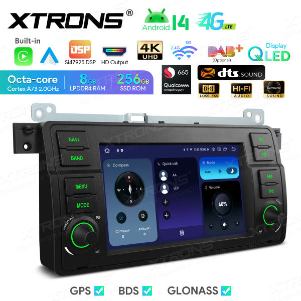 BMW E46 M3/ Rover 75/ MG ZT 7" Android 14 8/256 gb octacore Car Radio DVD Player 4G DSP CarPlay Android Auto wireless IQ7446BL