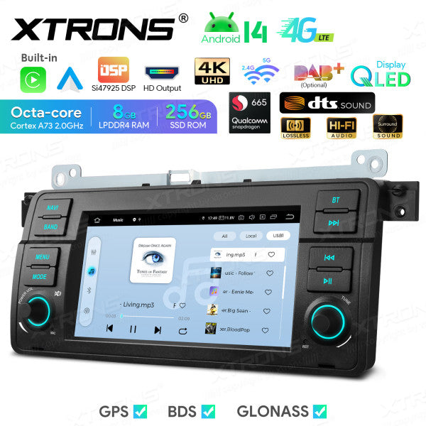 BMW E46 M3/ Rover 75/ MG ZT 7" Android 14 8/256 gb octacore Car Radio DVD Player 4G DSP CarPlay Android Auto wireless IQ7446BL