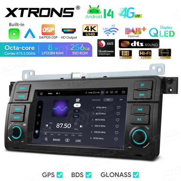 BMW E46 M3/ Rover 75/ MG ZT 7" Android 14 8/256 gb octacore Car Radio DVD Player 4G DSP CarPlay Android Auto wireless IQ7446BL