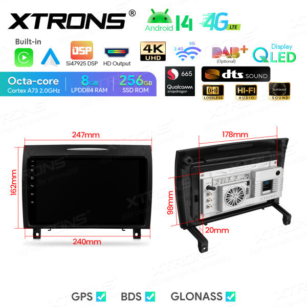Mercedes SLK-Class R171 9" Android 14 4+64 GB Car Radio DSP Wireless CarPlay Android auto 4G WIFI IDP90M350