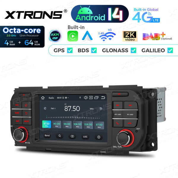 Jeep Dodge Chrysler 5" Android 14 Octa-core 4/64 GB Carplay Android auto wireless wifi GPS BT USB PX54WRJL