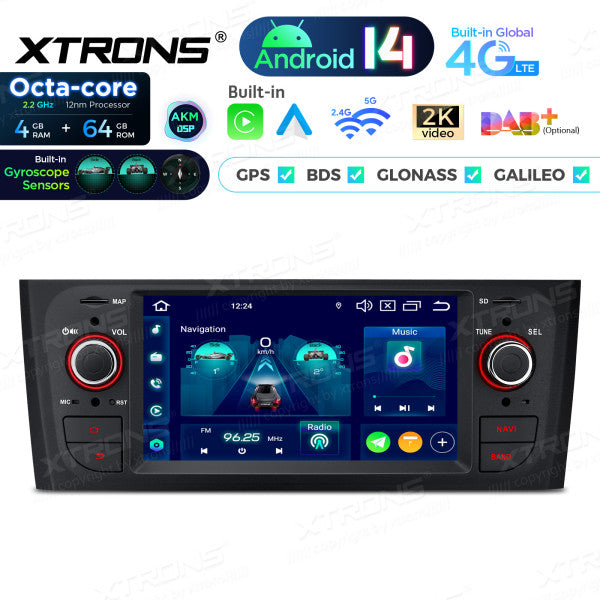 Fiat Grande Punto 2007-2012 6,1" Android 14 CarPlay Android Auto Radio RDS WIFI GPS BT PX64PTFLGS