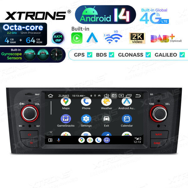 Fiat Grande Punto 2007-2012 6,1" Android 14 CarPlay Android Auto Radio RDS WIFI GPS BT PX64PTFLGS