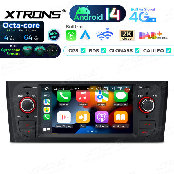 Fiat Grande Punto 2007-2012 6,1" Android 14 CarPlay Android Auto Radio RDS WIFI GPS BT PX64PTFLGS