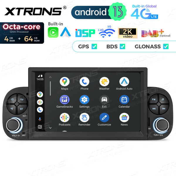 Fiat Panda 2013-2020 7 " Octa Core 4+64 GB Autoradio multimediale Carplay Android auto 4G LTE PX73PDFL