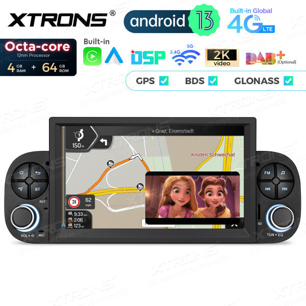 Fiat Panda 2013-2020 7 " Octa Core 4+64 GB Autoradio multimediale Carplay Android auto 4G LTE PX73PDFL