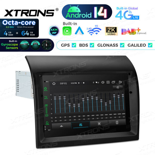 Fiat Ducato Android 14 7" 4+64 GB Octacore Carplay Android Auto wireless Wifi 4G DSP PX74DTFLGS