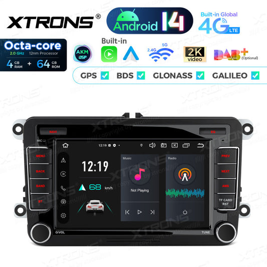 Android 14 da 7" , Octa Core 4+64 GB, 4G Carplay Android auto Volkswagen/Seat/Skoda PX74MTVL