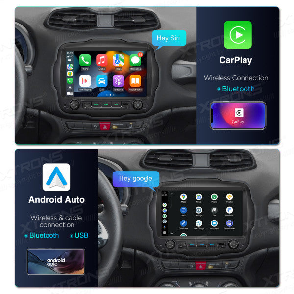 JEEP Renegade 2015-2021 9" Android 14 Octa Core 6/128 GB Car Player CarPlay Android Auto wireless DAB DSP WIFI 4G PXH94RGJLGS