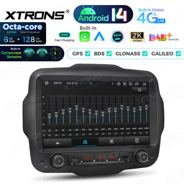 JEEP Renegade 2015-2021 9" Android 14 Octa Core 6/128 GB Car Player CarPlay Android Auto wireless DAB DSP WIFI 4G PXH94RGJLGS