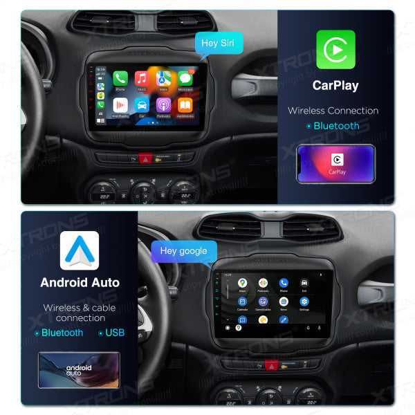 JEEP Renegade 2015-2021 9" Android 14 Octa Core 4/64 GB Car Player CarPlay Android Auto wireless DAB DSP WIFI 4G PXP94RGJGDAB