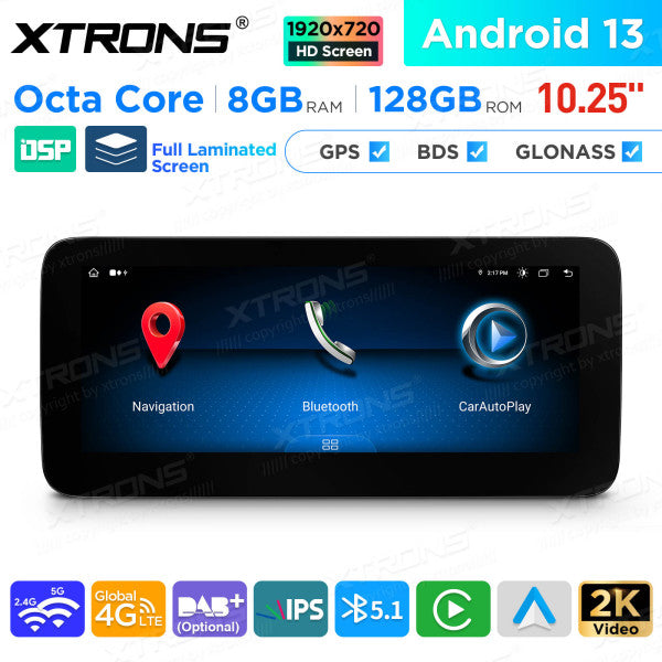 MERCEDES BENZ A-Class W176 CLA-Class C117 NGT 4.5 4.7 ( 2013-2015) 10.25'' Android 13 8 Core 8+128GB Car Radio For with 4G CarPlay QAM1245