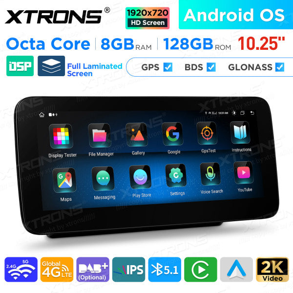 Mercedes W176 / C117 / X156 / W463 (2016-2018) 12.3" Android 14 Octa Core 8/128 GB Car Radio CarPlay 4G Android Auto DSP QAM1250M12C5
