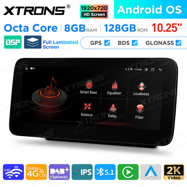Mercedes W176 / C117 / X156 / W463 (2016-2018) 12.3" Android 14 Octa Core 8/128 GB Car Radio CarPlay 4G Android Auto DSP QAM1250M12C5
