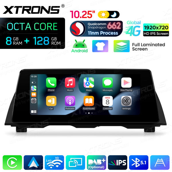 BMW 5 Series F10/ F11 CIC/ NBT 10,25'' Android OS Car Radio 8 Core 8-128 GB with 4G LTE CarPlay Android Auto DSP QBBH14CIB12FV