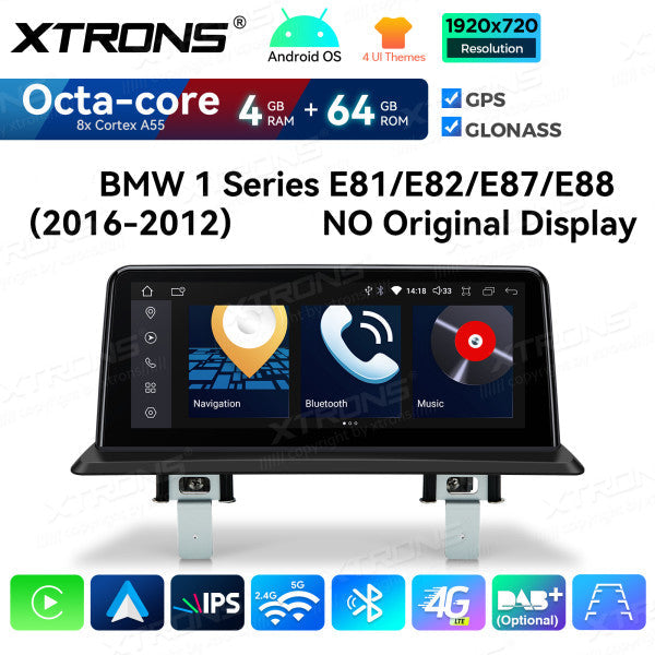 BMW Serie 1 E81/E82/E87/E88 SENZA MONITOR DI SERIE Android OS da 10,25" Carplay Android auto wireless 4G Octa Core 4GB/64 GB QDB1087UNL