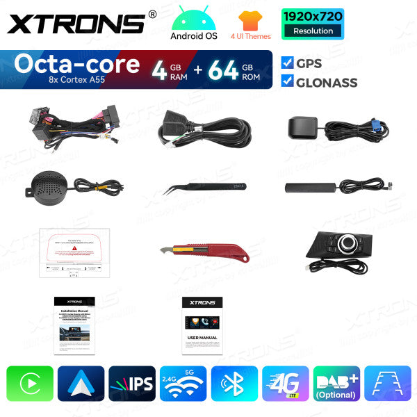 BMW Serie 1 E81/E82/E87/E88 SENZA MONITOR DI SERIE Android OS da 10,25" Carplay Android auto wireless 4G Octa Core 4GB/64 GB QDB1087UNL