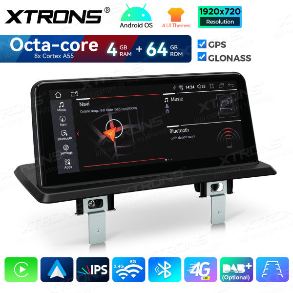 BMW Serie 1 E81/E82/E87/E88 SENZA MONITOR DI SERIE Android OS da 10,25" Carplay Android auto wireless 4G Octa Core 4GB/64 GB QDB1087UNL