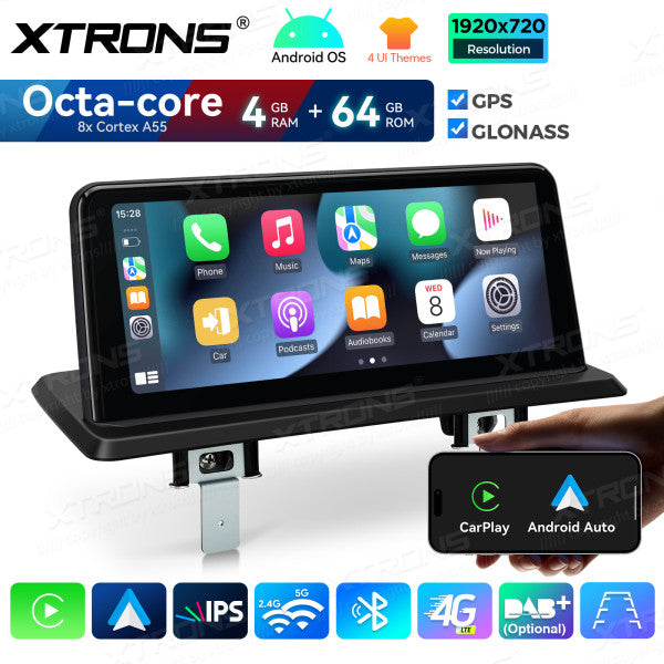 BMW Serie 1 E81/E82/E87/E88 SENZA MONITOR DI SERIE Android OS da 10,25" Carplay Android auto wireless 4G Octa Core 4GB/64 GB QDB1087UNL