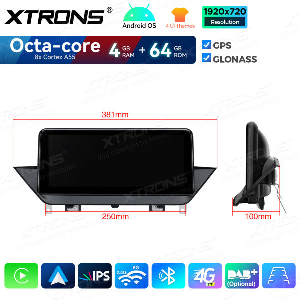 BMW X1 E84 SENZA MONITOR ORIGINALE 10,25'' Android OS 4/64 GB Octacore HD IPS 4G CarPlay Android Auto DSP QDB10X1UN