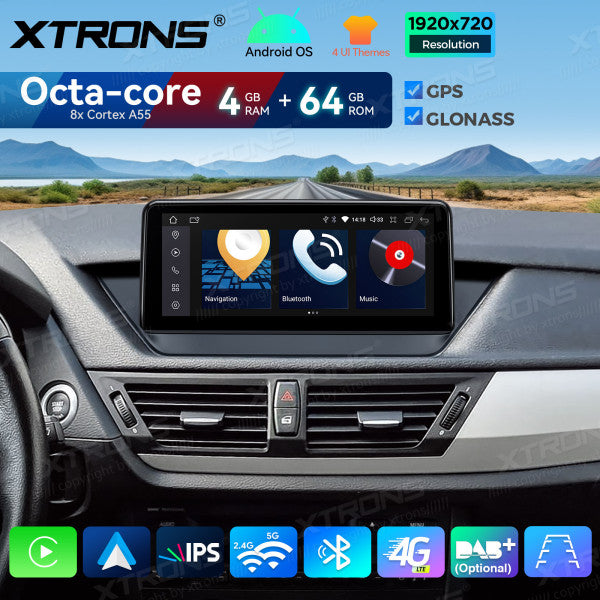 BMW X1 E84 SENZA MONITOR ORIGINALE 10,25'' Android OS 4/64 GB Octacore HD IPS 4G CarPlay Android Auto DSP QDB10X1UN