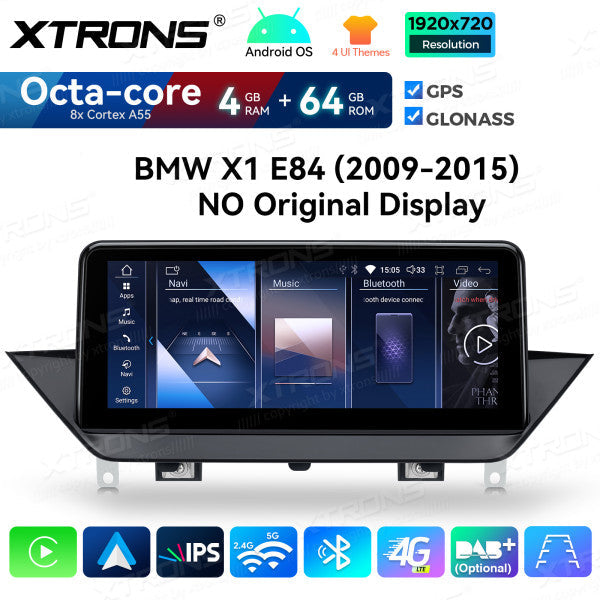 BMW X1 E84 SENZA MONITOR ORIGINALE 10,25'' Android OS 4/64 GB Octacore HD IPS 4G CarPlay Android Auto DSP QDB10X1UN