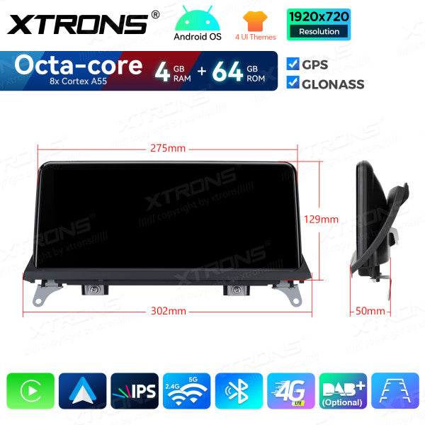 BMW X5 E70 X6 E71 CCC/CIC/NBT 10,25'' Android OS 8 Core 4+64GB 4G LTE CarPlay Android Auto DSP QDB10X5CC