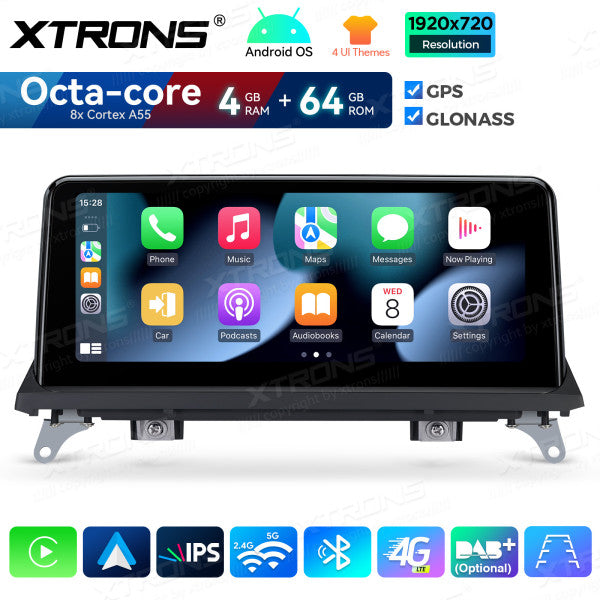 BMW X5 E70 X6 E71 CCC/CIC/NBT 10,25'' Android OS 8 Core 4+64GB 4G LTE CarPlay Android Auto DSP QDB10X5CC