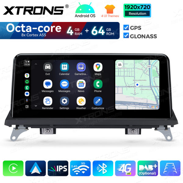 BMW X5 E70 X6 E71 CCC/CIC/NBT 10,25'' Android OS 8 Core 4+64GB 4G LTE CarPlay Android Auto DSP QDB10X5CC